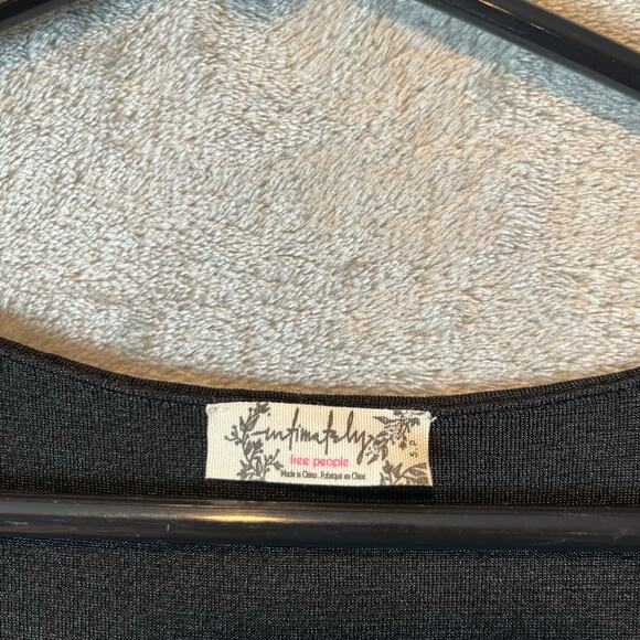 Free People Black Turnt Faux Wrap Long Sleeve Bodysuit Size Small - Picture 5 of 6